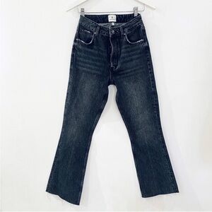 ANINE BING frayed high-rise bootcut jeans in dark gray